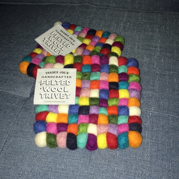 Trader Joe’s Other 2 Trader Joes Felted Wool Trivets Nwt Poshmark